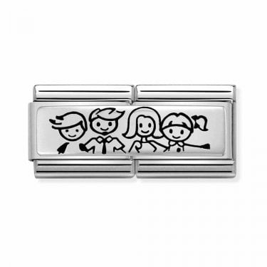 Nomination Family with Boy & Girl Double Link Silvershine