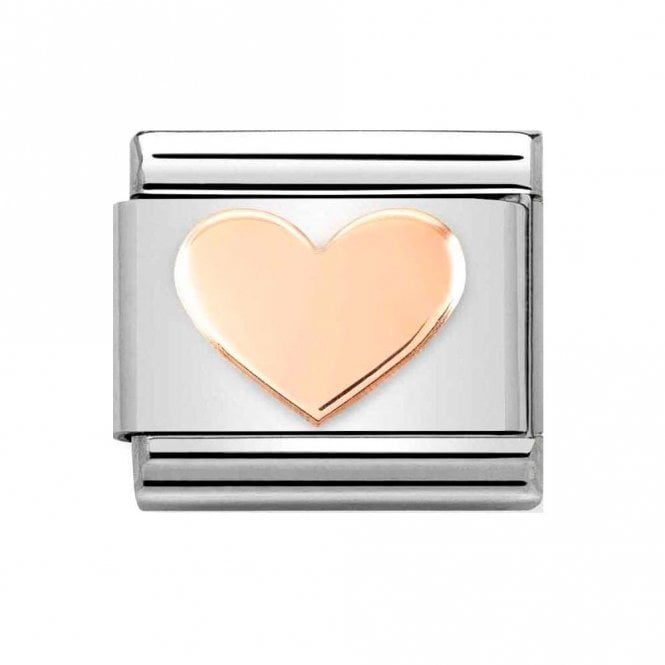 Nomination  Flat Heart Rose Gold Charm