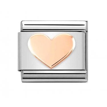 Nomination Flat Heart Rose Gold Charm