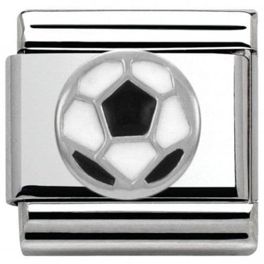 Nomination Football Black and White silver Shine