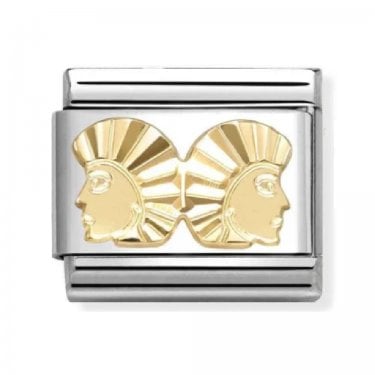 Nomination Gemini Zodiac Etched Yellow Gold Charm