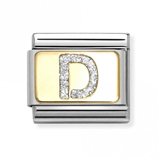Nomination  Glitter D Initial Yellow Gold Charm