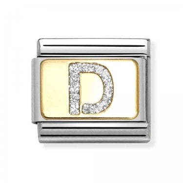 Nomination Glitter D Initial Yellow Gold Charm