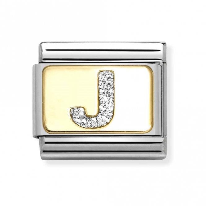 Nomination  Glitter J Initial Yellow Gold Charm