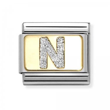 Nomination Glitter N Initial Yellow Gold Charm
