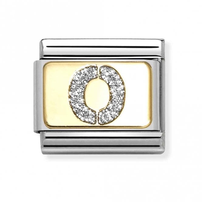 Nomination  Glitter O Initial Yellow Gold Charm