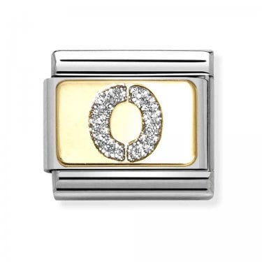 Nomination Glitter O Initial Yellow Gold Charm