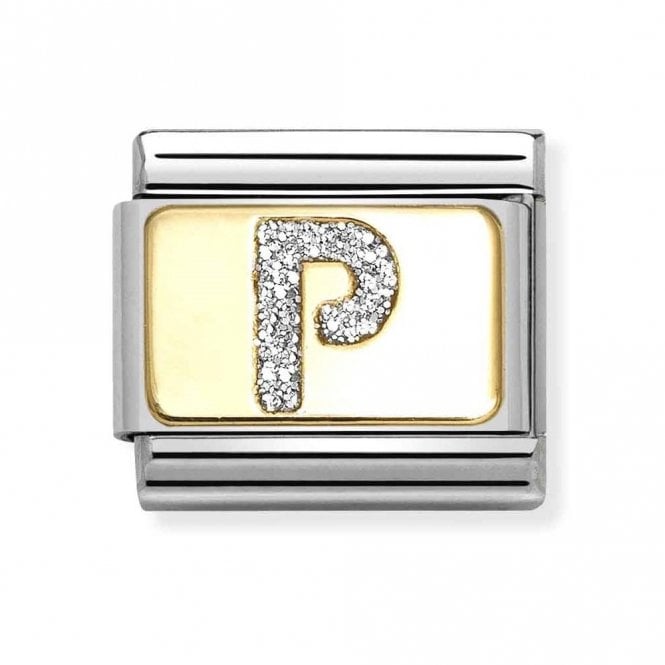 Nomination  Glitter P Initial Yellow Gold Charm
