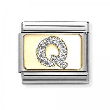 Nomination Glitter Q Initial Yellow Gold Charm