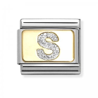 Nomination Glitter S Initial Yellow Gold Charm