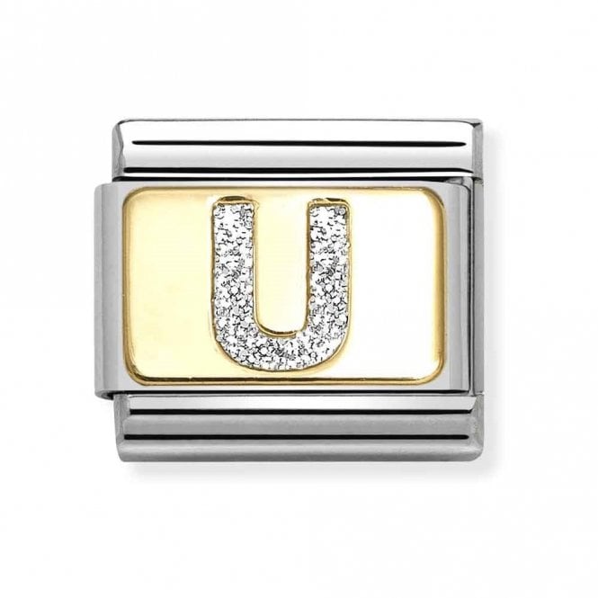 Nomination  Glitter U Initial Yellow Gold Charm