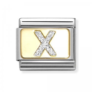 Nomination Glitter X Initial Yellow Gold Charm