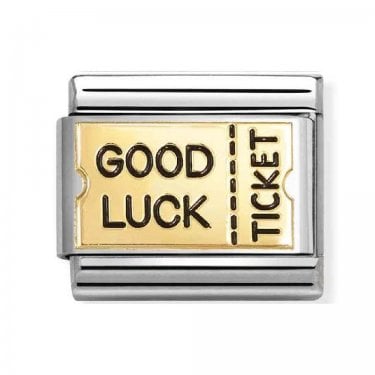 Nomination Good Luck Ticket Yellow Gold Charm