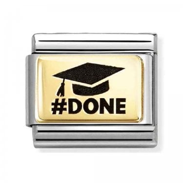 Nomination Graduation Hat #DONE Yellow Gold Charm