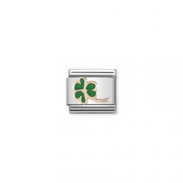 Nomination Green and Rose Gold Clover