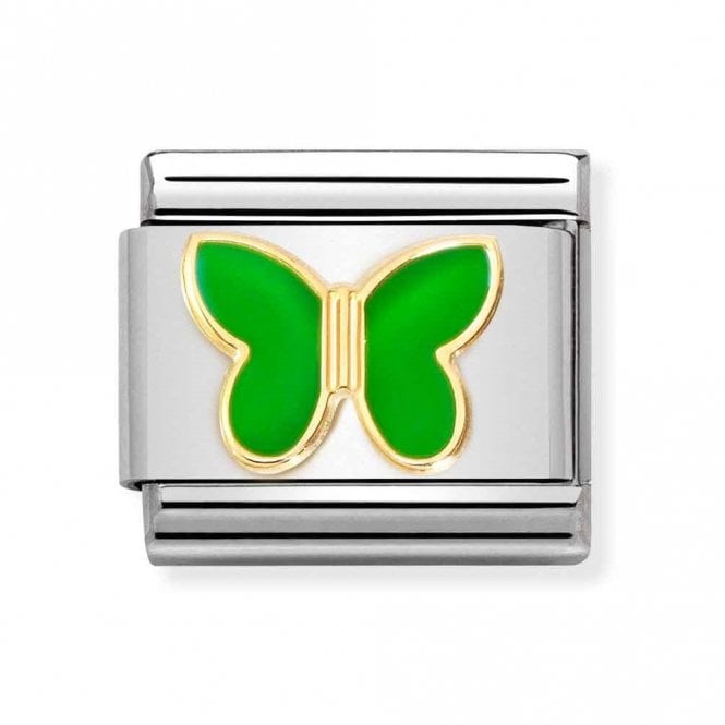 Nomination  Green Butterfly Yellow Gold Charm