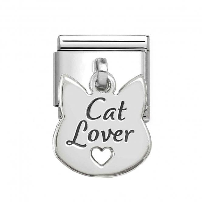 Nomination  Hanging Cat Lover Silver Shine Charm