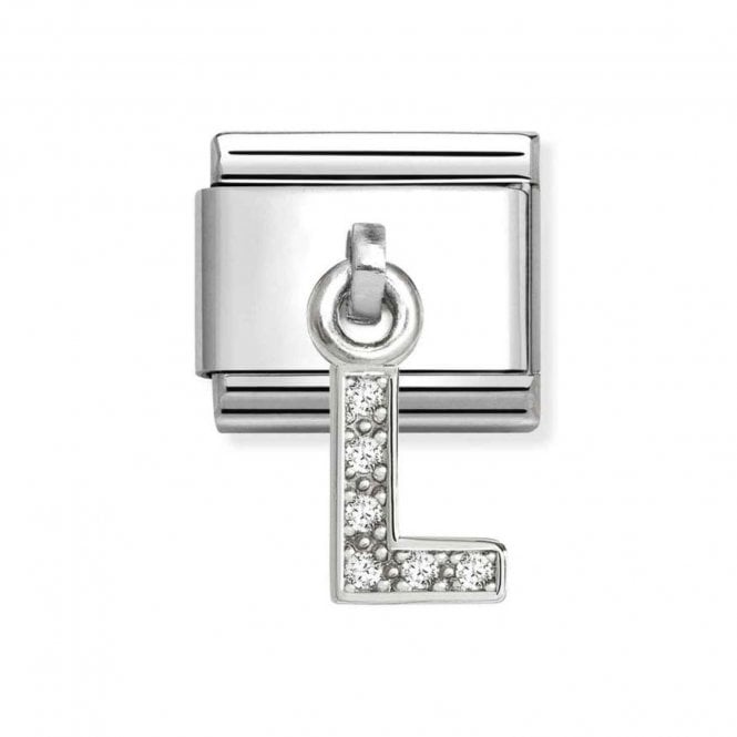 Nomination  Hanging CZ L Initial Silver Shine Charm