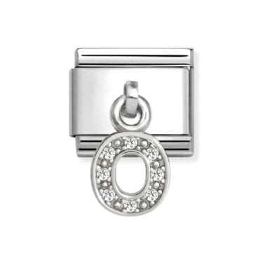 Nomination Hanging CZ O Initial Silver Shine Charm