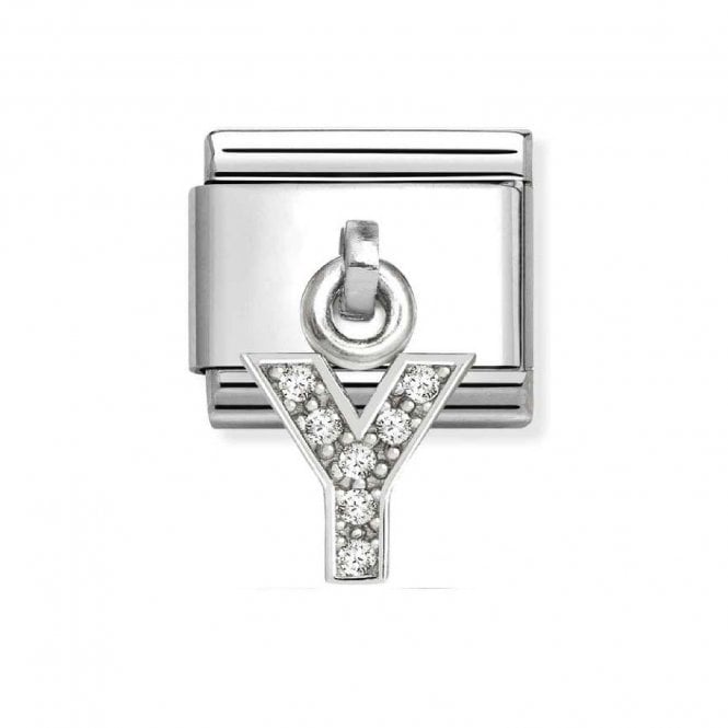 Nomination  Hanging CZ Y Initial Silver Shine Charm