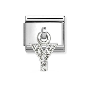 Nomination Hanging CZ Y Initial Silver Shine Charm