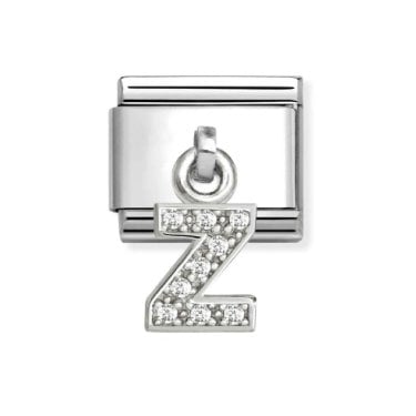 Nomination Hanging CZ Z Initial Silver Shine Charm