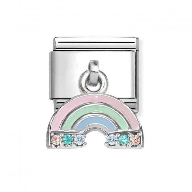 Nomination  Hanging Rainbow Silver Shine Charm