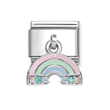 Nomination Hanging Rainbow Silver Shine Charm