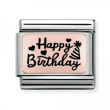Nomination Happy Birthday Rose Gold Charm