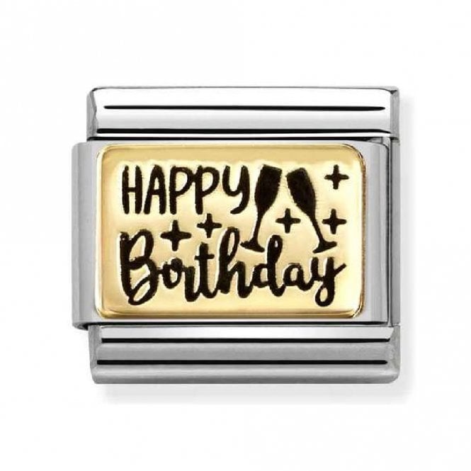 Nomination  Happy Birthday Yellow Gold Charm