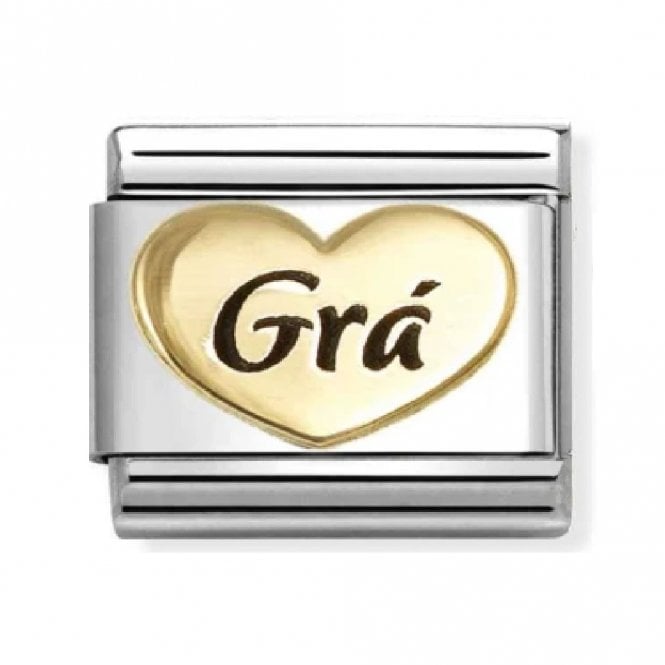 Nomination  Heart Grá Yellow Gold Charm