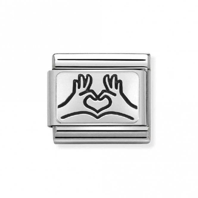 Nomination  Heart Hands Silver Shine Charm