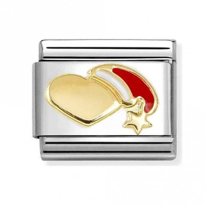 Nomination  Heart with Santa Hat Yellow Gold Charm