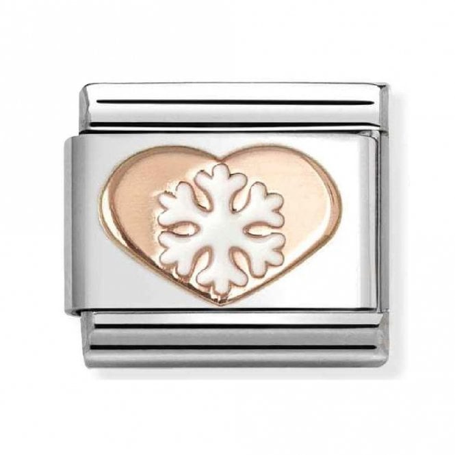 Nomination  Heart with Snowflake Rose Gold Charm