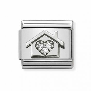 Nomination Home with CZ Heart Silvershine 