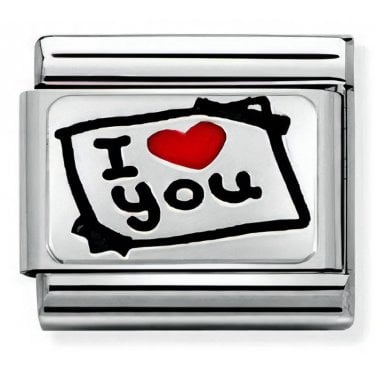 Nomination I Love You Post-It Silver Shine Charm