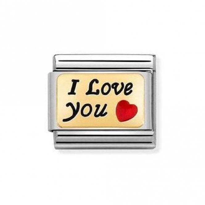 Nomination  I Love You with Red Heart Yellow Gold Charm