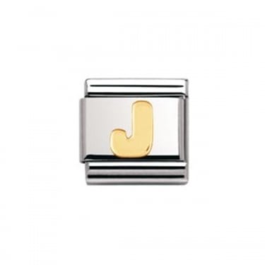 Nomination J Initial Yellow Gold 