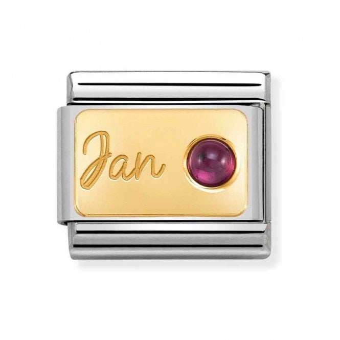 Nomination  January Garnet Yellow Gold Charm