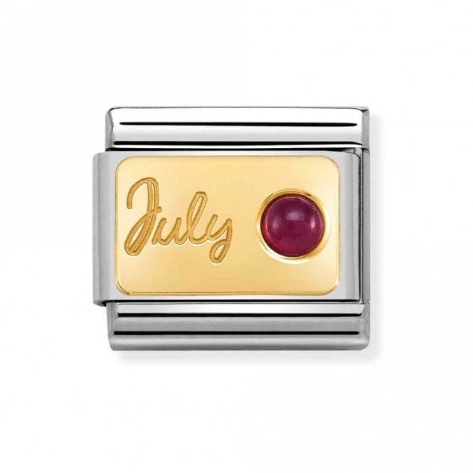 Nomination  July Ruby Yellow Gold Charm