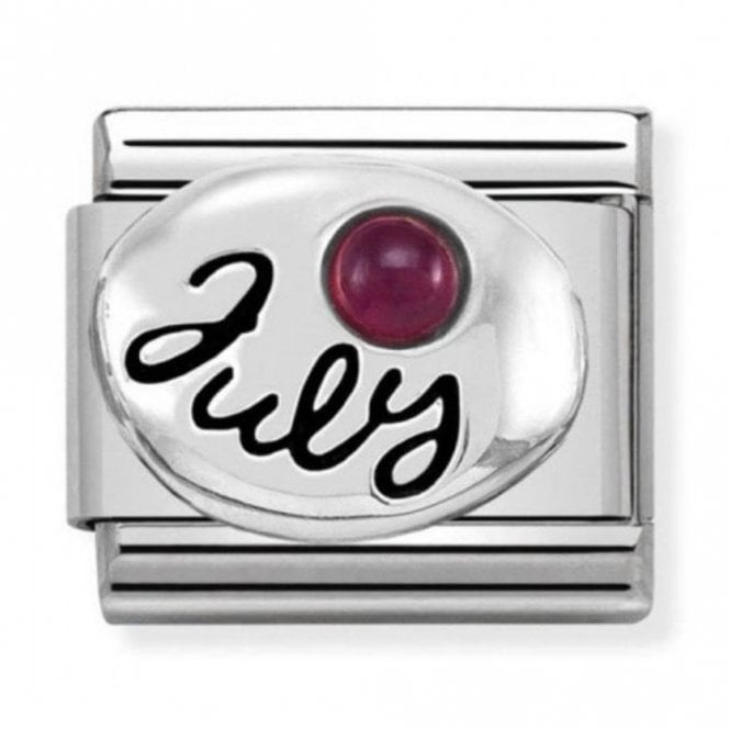 Nomination  July Writing with Ruby Birthstone Silver Shine