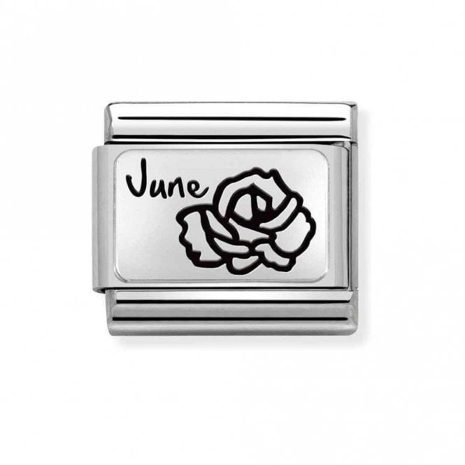 Nomination  June Flower Plate Silver Shine Charm