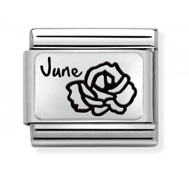 Nomination June Flower Plate Silver Shine Charm