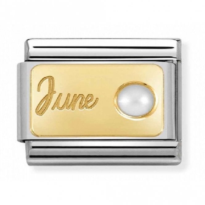 Nomination  June White Pearl Yellow Gold Charm