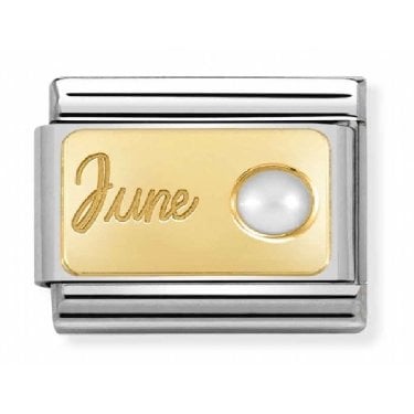 Nomination June White Pearl Yellow Gold Charm