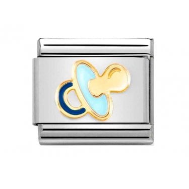 Nomination Light Blue Dummy Yellow Gold Charm