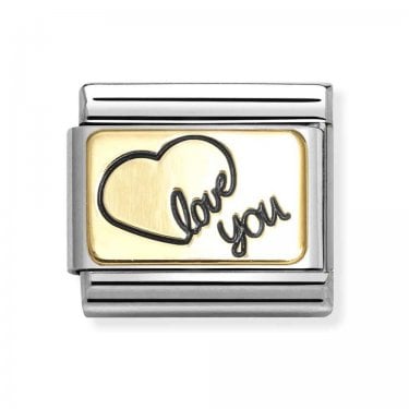 Nomination Love You Heart Yellow Gold Charm