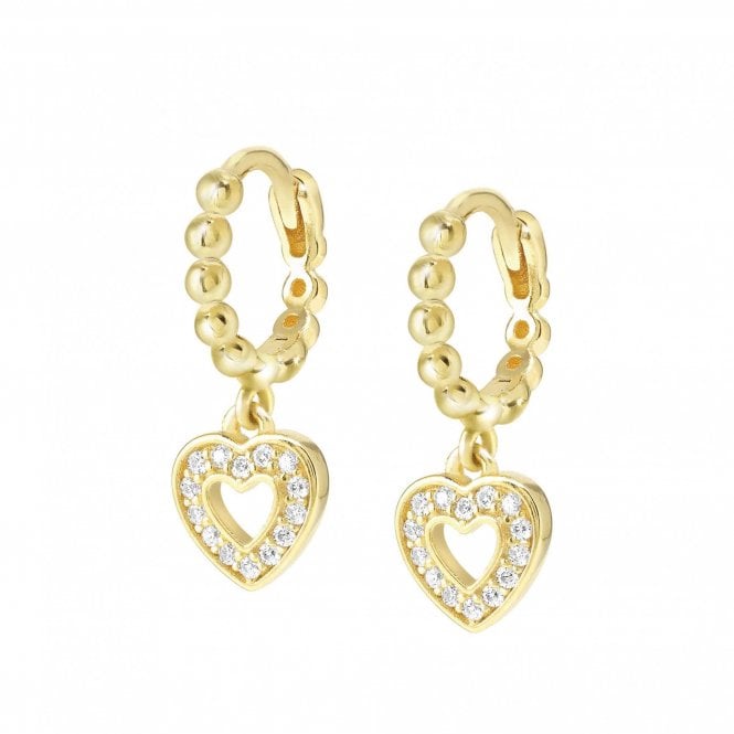 Nomination  Lovecloud CZ Heart Gold Tone Sterling Silver Drop Earrings 0.7x0.7cm, 1cm