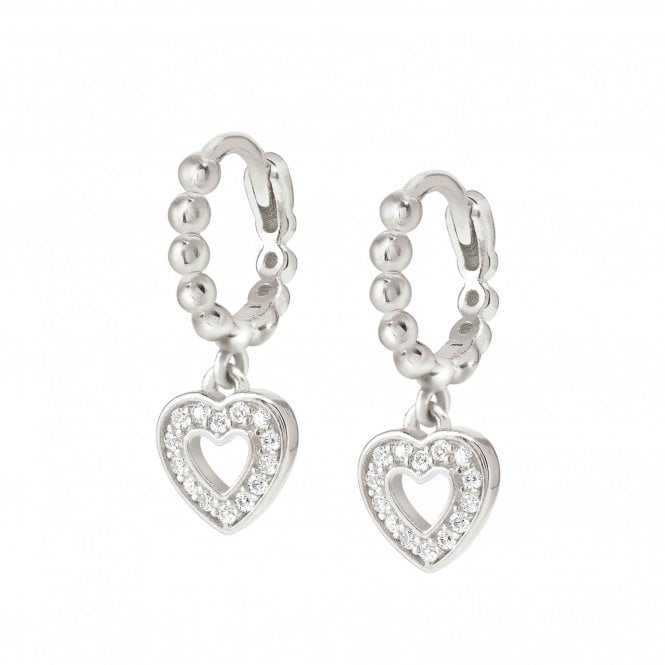 Nomination  Lovecloud CZ Heart Sterling Silver Drop Earrings 0.7x0.7cm, 1cm