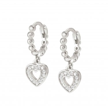 Nomination Lovecloud CZ Heart Sterling Silver Drop Earrings 0.7x0.7cm, 1cm